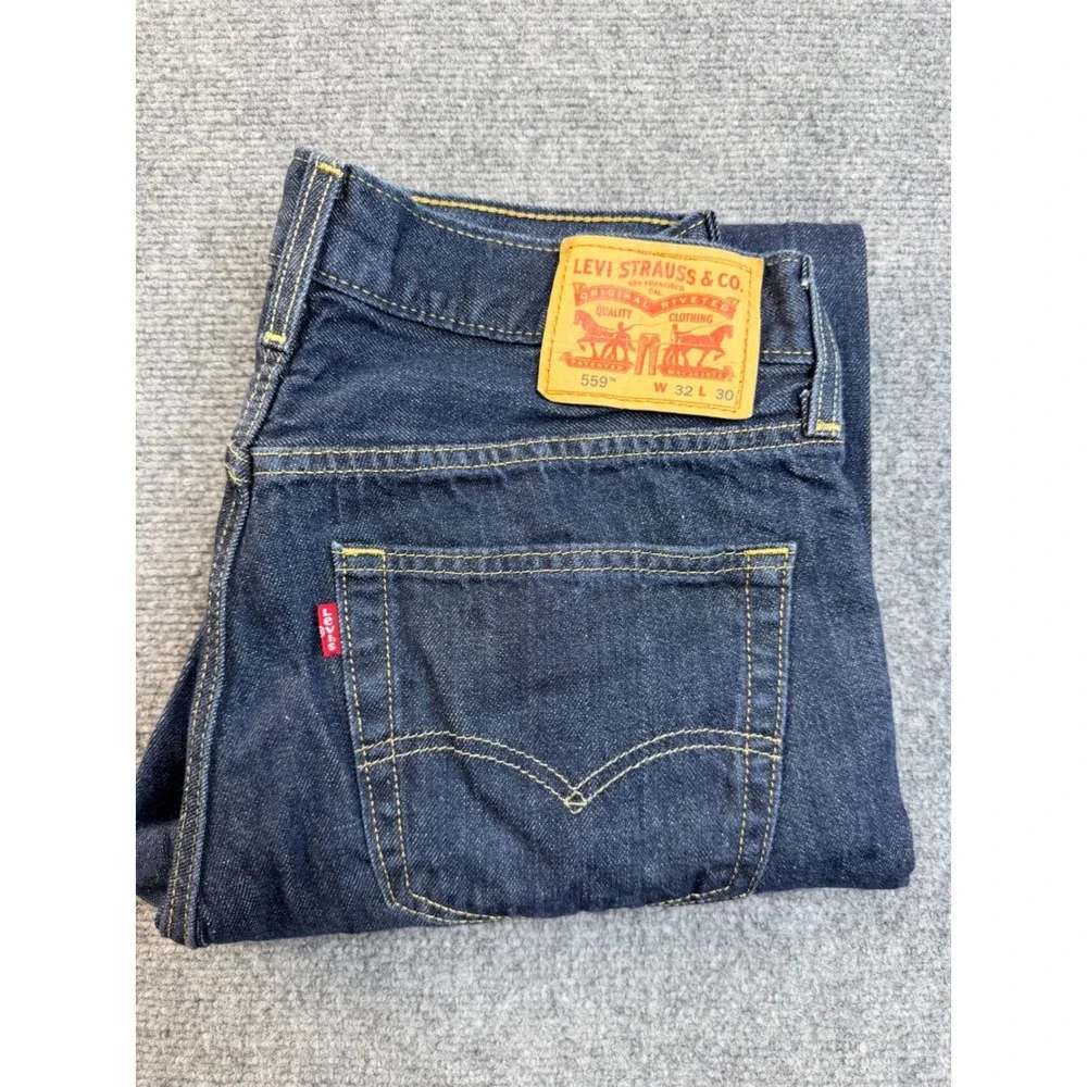 Levis‎ 559 Jeans Mens 32x30 Blue Dark Wash Relaxed Fit Denim Workwear Streetwear
